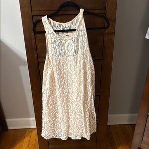 Free People Cream Lace Tank Dress